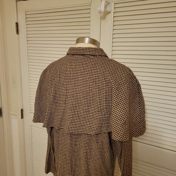 Detective Houndstooth Cape Coat Dark Academia Halloween Unisex L - Picture 5 of 7